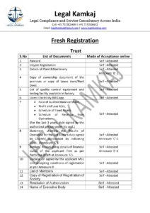 Documents Required for NSIC Registration