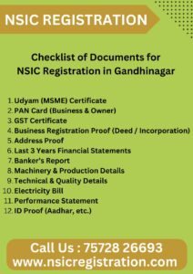 Checklist of Documents for NSIC Registration in Gandhinagar
